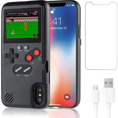 Ideal para los amantes de los juegos clásicos, resistente a golpes y al polvo, fácil de usar, con diseño retro, especialmente diseñado para usuarios de iPhone X/XS, que te permite jugar a juegos clási (1/2)