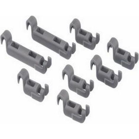 Clips pour ratelier panier inférieur (8pcs) (166418-49440) (00611472) Lave-vaisselle BOSCH, NEFF, SIEMENS, GAGGENAU, BALAY, BLAU