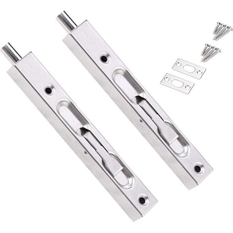 Serrure à pêne coulissant dissimulée - 6 pouces pour portes Françaises, portes composites, portes en bois, portes doubles, portes virtuelles, verrous (2pcs)-Fei Yu (1/5)