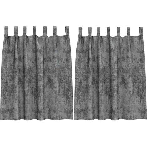 Rideaux en velours 2 pcs Gris 140 x 140 cm Velours (1/5)