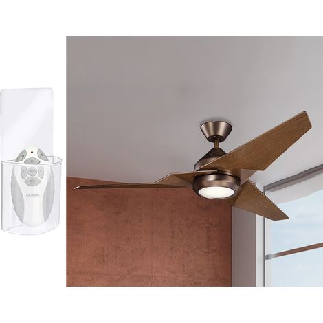 Deckenventilator mit Licht und Fernbedienung, Bronze-Holzoptik, Ø 152cm (1/5)