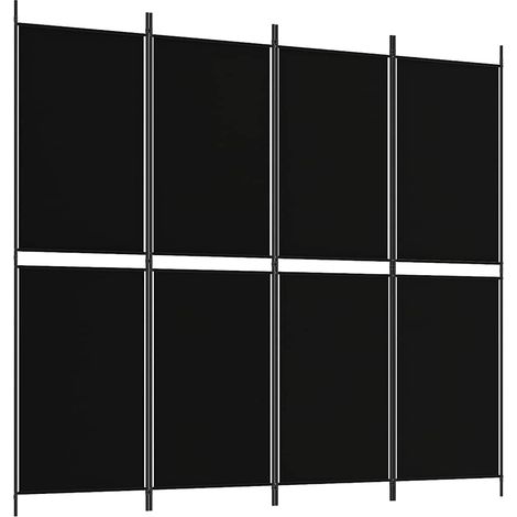 Cloison de séparation 4 panneaux Noir 200x180 cm Tissu (1/5)