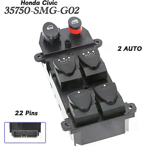 Einzigartiger elektrischer Fensterheberschalter vorne links (Teilenummer 35750-SMG-G02) für Honda Civic 2005–2012 (Teilenummer 35750SMGG02M1) (1/5)