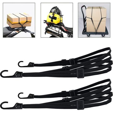 cordones elásticos con ganchos, correas para casco de motocicleta, correas para equipaje, tensores elásticos negros, etc, 90 cm (1/5)