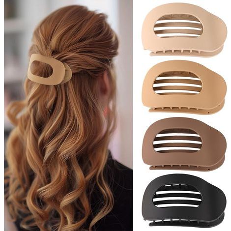 Juego de 4 pinzas para el cabello francesas para mujer - Sujeción plana y segura - Dientes internos - Sujeción fuerte - Pinzas laterales (1/5)