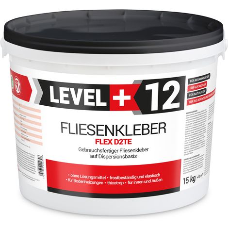 LEVEL+ Fliesenkleber Fertig Dispersionkleber Flexmörtel L+12 - 15KG (1/5)