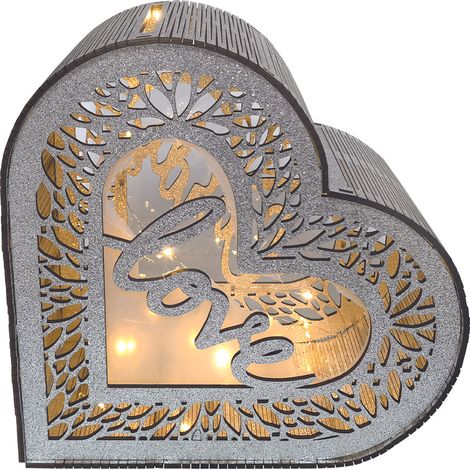 Forme d'Amour Boîte à Cartes de Mariage en Bois Grande à Enveloppe, Boîte à Cartes de Fête de Mariage, Fente pour Couples Fête d'Anniversaire (1/5)