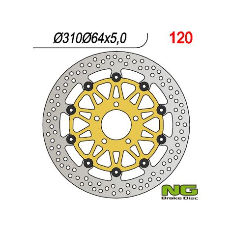 DISCO DE FRENO DELANTERO NG PARA SUZUKI GS/ GSF/ GSX (310x64x5) FLOTANTE (5x10,5 mm)