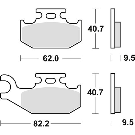 Pastillas de freno TRW ZF KH317 sinterizadas para todoterreno Suzuki LTF 500 03-04, Yamaha YXR 660 04-06, YFM 700 Raptor 06-, traseras