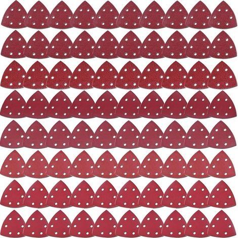 Lot de 80 triangles abrasifs autoagrippants 6 trous grain 60 triangle de poncage pour ponçage et polissage (1/5)