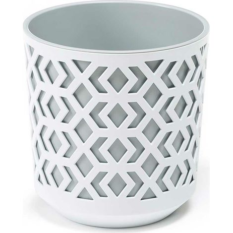 Vaso etnico bianco e grigio 14xh15 cm (1/5)