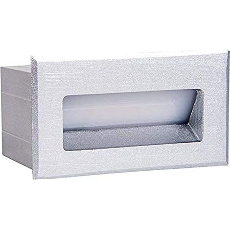 Lampada da Parete a Led da Esterno Rettangolare 3W Luce Calda Argento