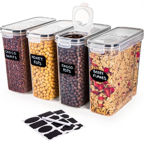 Ensemble de 4 boîtes hermétiques pour la farine, pour une organisation optimale de la cuisine et du plan de travail.-AquaForge (1/5)