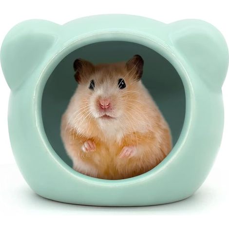 Andiker Ceramic Hamster House Hamster Cave Summer Small Animal Hideout Habitat Decoration for Dwarf Hamsters Gerbils Chinchilla Bear (1/5)