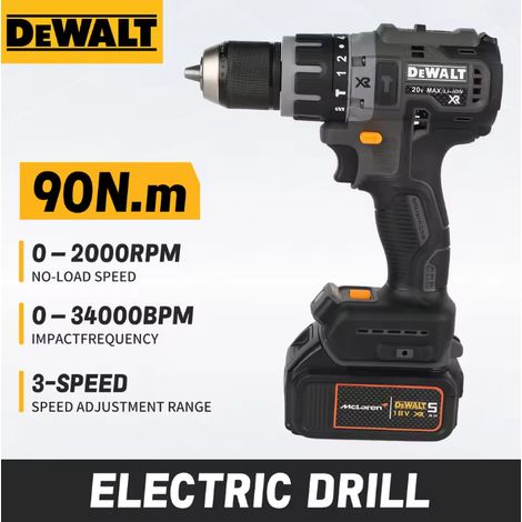 DEWALT DCD85M Perceuse visseuse à percussion 18V XR brushless, outil nu, perçage métal atelier mécanique tôlerie (1/5)