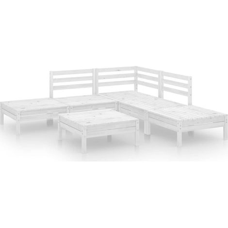 Maison Exclusive - 6-tlg. Garten-Lounge-Set Massivholz Kiefer Wei (1/5)