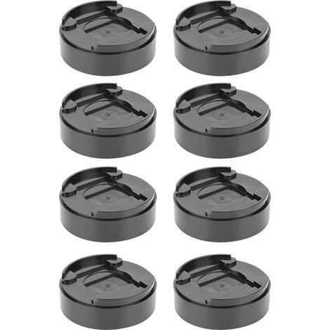 8 coussins ronds noirs en plastique pour surélever lit, meuble, table, armoire, patins de protection pour pieds