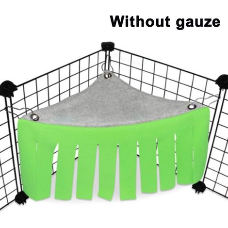 Hammock Pour Hamster - Maison Cachette D'Angle Avec Pompons - Pour Cobayes Lapins Nains Et Rongeurs - 31.5 X 31.5 Cm - 1 Pièce (1/5)