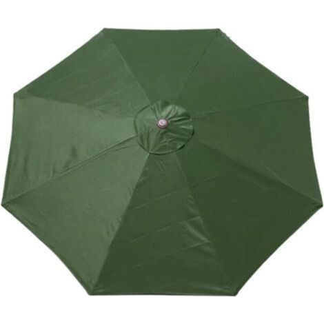LAN Toile de rechange pour parasol Ulisem - 8 baleines - 3 m - Imperméable - Résistant aux UV - Toile de rechange - Parasol (vert foncé) (1/3)
