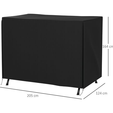 Garten-Schutzhülle für 3-Sitzer-Schaukel 205 x 124 x 164 cm, schwarz, Oxford 600D (1/4)