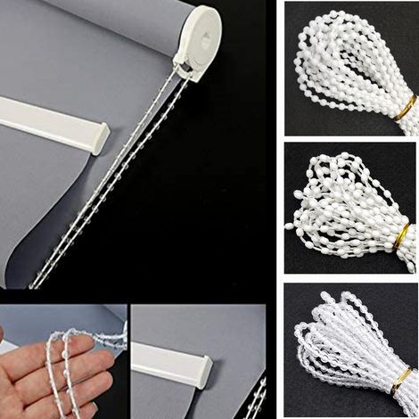 Accessoire pour store vénitien/store enrouleur/rideau vertical à perles de 10 mètres, chaîne à perles blanches de 4,56 mm. (1/5)
