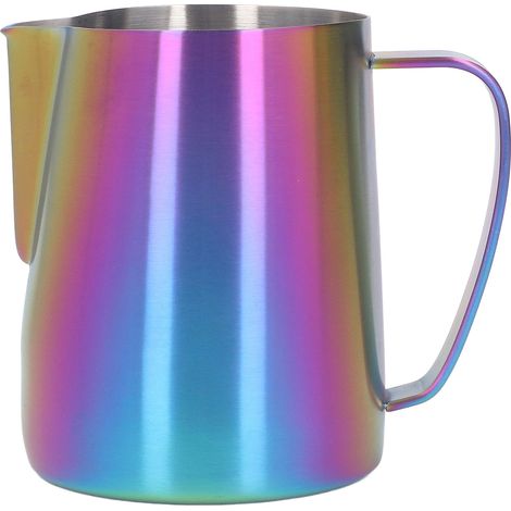 Mousseur à lait en acier inoxydable de 650 ml (22 oz). Mousseur à café coloré. (1/5)
