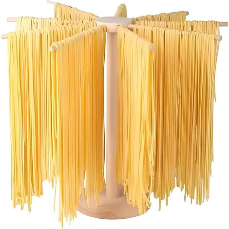 Pasta Drying Rack - 9 Removable Arms, Foldable Wooden Rack for 4.5 kg - for Spaghetti and Fresh Pasta at Home - Drying Practical and Reusable (1/5)