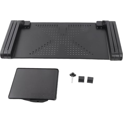 Table lit en aluminium réglable pliable léger robuste bureau portable pour ordinateur avec repose-souris noir (1/4)