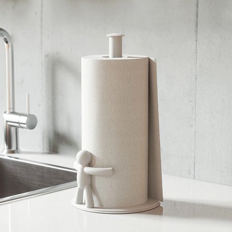 Porte-rouleau de cuisine pour plan de travail, blanc (1/5)
