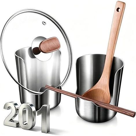 Porte-ustensiles de cuisine en inox - Support pour couvercles, spatules et planches - Modèle 201, 1 pièce (1/5)