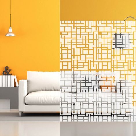 DIMEXACT - Film adhésif décoratif à lignes croisées blanches - 152 cm x 1 m - En Rouleau (1/4)