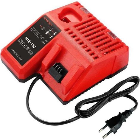 Chargeur Rapide , M18 & M12 Chargeur pour Milwaukee , M12-18C pour Batteries Milwaukee 12V , 14.4V et 18V , Compatible avec C1418C et Plus