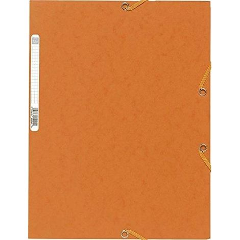 EXACOMPTA - Chemise à élastique - 3 rabats - 24 x 32 - Carte lustrée 390G - Orange