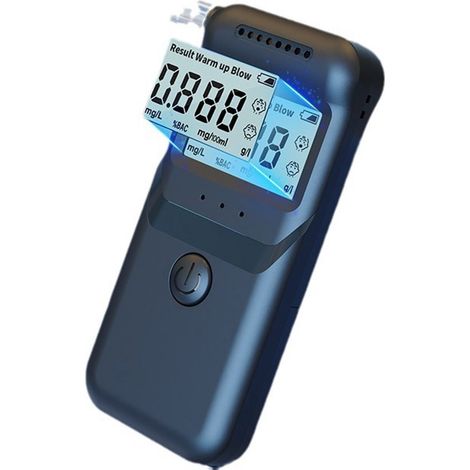 Éthylotest électronique avec écran LCD bleu, éthylotest de haute qualité, éthylotest personnel pour usage domestique et professionnel (1/5)