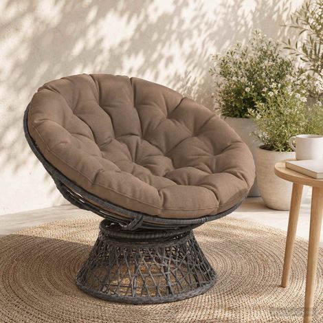 vidaXL Cojín para Silla Papasan VIANEN 100% Poliéster Gris topo (1/5)