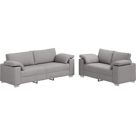 Divano 2 pcs Grigio Nuvola 219 x 80 x 82 cm Tessuto vidaXL (1/5)