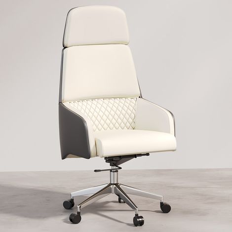 Sedia da ufficio ergonomica con ruote e braccioli - Series Bianco