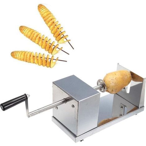 Spiralförmiger Kartoffelschneider aus Edelstahl Spiralförmiger Kartoffelschneider für Gemüse Kartoffelschneider für Chips Obstschneider Spiralförmiger Kartoffelschneider Multifunktionale Schneidemasch (1/5)
