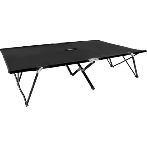 Tumbona doble plegable acero negra vidaXL (1/5)