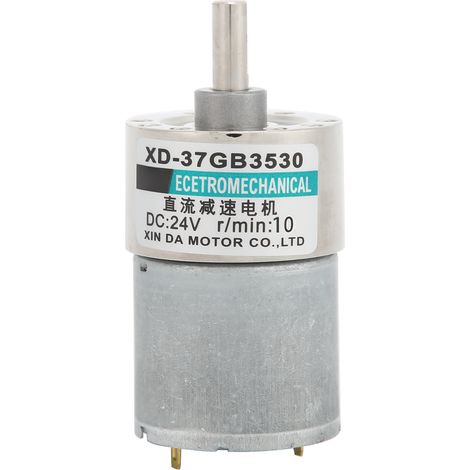 Moteur DC 24V à engrenages XD-37GB3530, faible vitesse 10 tr/min, couple élevé, aimant permanent, avec support et variateur de vitesse, mini moteur lent pour applications industrielles (1/5)