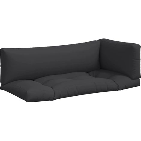 Coussins de palette lot de 3，Coussins d'extérieur noir tissu CFW548132 (1/5)