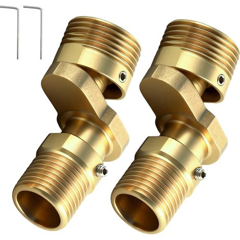 Set aus 2 exzentrischen Messingarmaturen S 1/2 bis 3/4, 360° drehbar, verstellbar von 0 bis 40°, versetzte S-Armatur für Wandarmaturen, für Badezimmer, öffentliche Räume und Küchen (1/5)