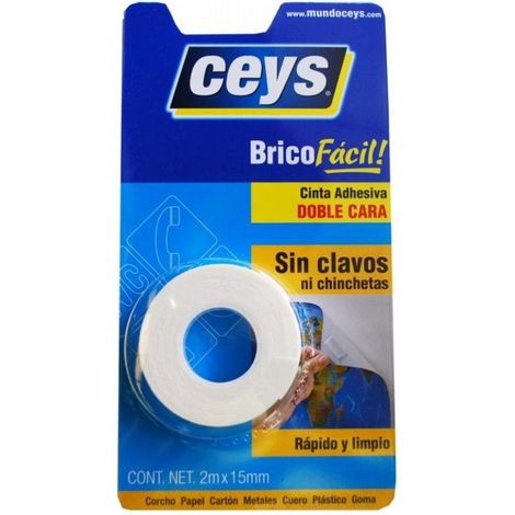 FPLUS ceys adhesivo 2 caras , Adhesivo instantáneo en cinta de doble cara que sustituye a clavos y chinchetas porque adhiere fuertemente en vertical sobre multitud de superficies l