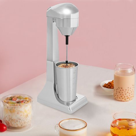 Máquina de batidos de un cabezal Máquina de batidos plateada Mezclador de bebidas moderno Fácil de limpiar (1/5)