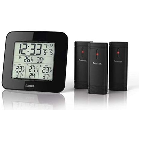 Hama EWS-Trio stazione meteorologica nera con 3 sonde (1/3)