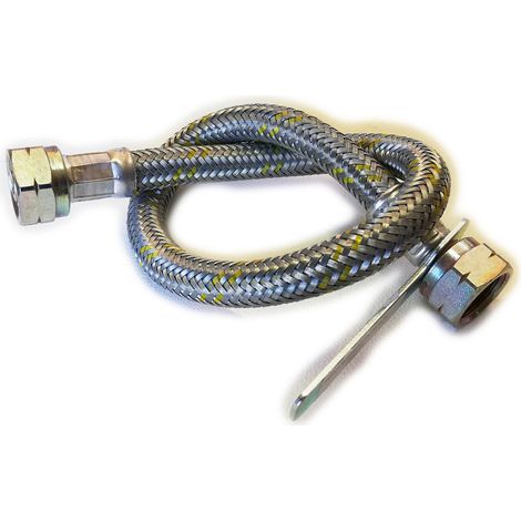 Flessibile gas da 1/2 x 50cm per bombola attacco femmina femmina - 2 guarnizioni incluse (1/5)