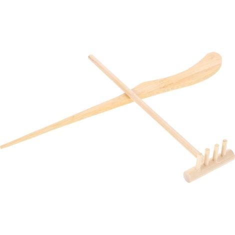 Outil de Jardinage en Sable Zen Miniature en Bois Set de 2 Râteaux pour Bac à Sable Zen Facile à Transporter Décoration Miniature et Relaxation (1/5)