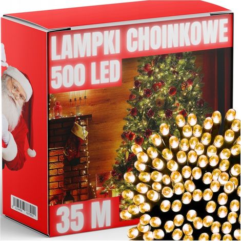 Luci per albero di Natale 500 LED 35 m per esterni e interni, luce bianca calda (1/4)