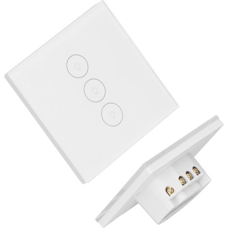 Interrupteur mural intelligent Wi-Fi avec panneau en verre, télécommande tactile et commande vocale. (1/5)
