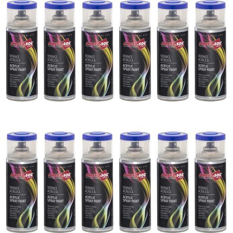 Bomboletta Spray Acrilico Universale 600 ml Bianco Lucido Ambrosol 6 Pezzi